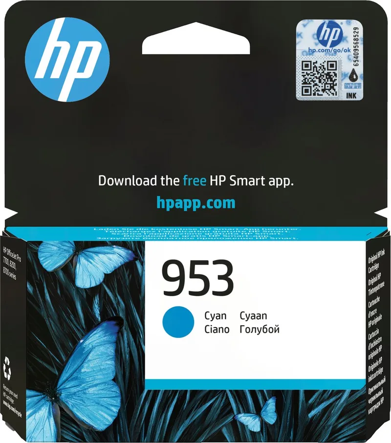 HP 953 - Inktcartridge - Origineel - Standaard capaciteit från HP i Cyaan – produktbild