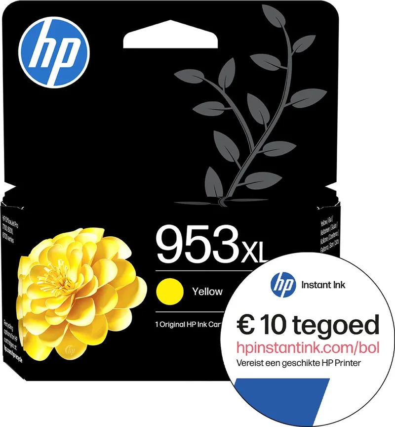 HP 953XL - Inktcartridge - Origineel - Instant Ink tegoed by HP in Yellow – product photo