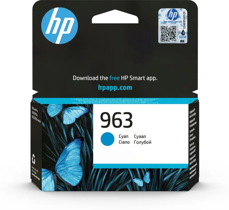 HP 963 - Inktcartridge - Origineel - Standaard capaciteit van HP in Cyaan – productfoto