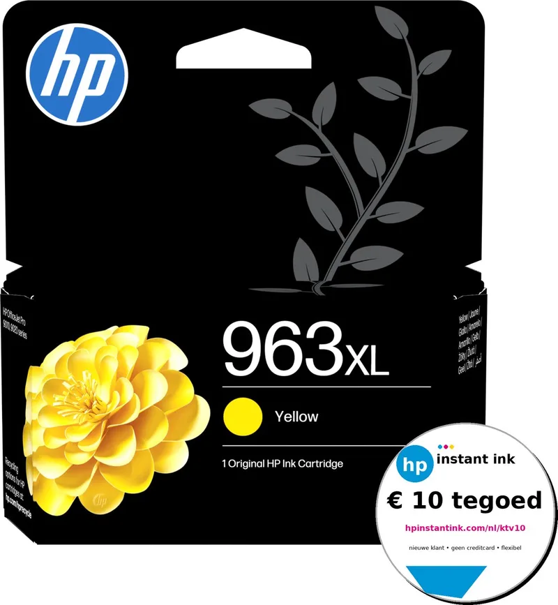 HP 963XL - Inktcartridge + Instant Ink tegoed von HP in Gelb – Produktfoto