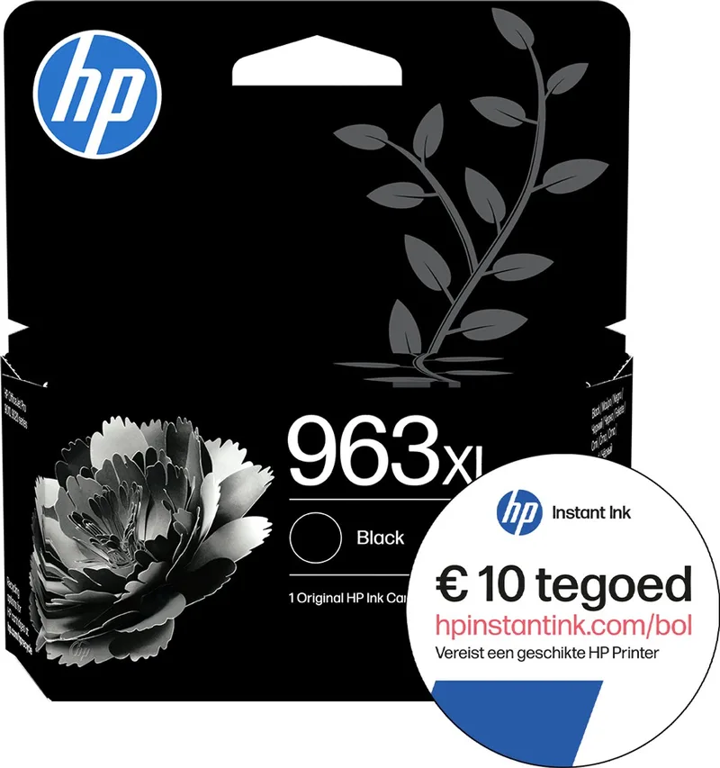 HP 963XL - Inktcartridge + Instant Ink tegoed von HP in Schwarz – Produktfoto