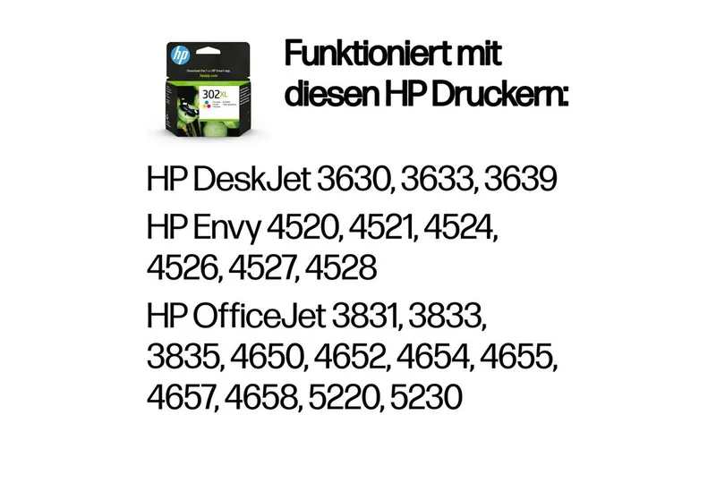 HP Tintenpatrone Nr. 302XL F6U67AE 3-farbig (ca. 3 Tintenpatrone från HP i Svart – produktbild 2 av 3