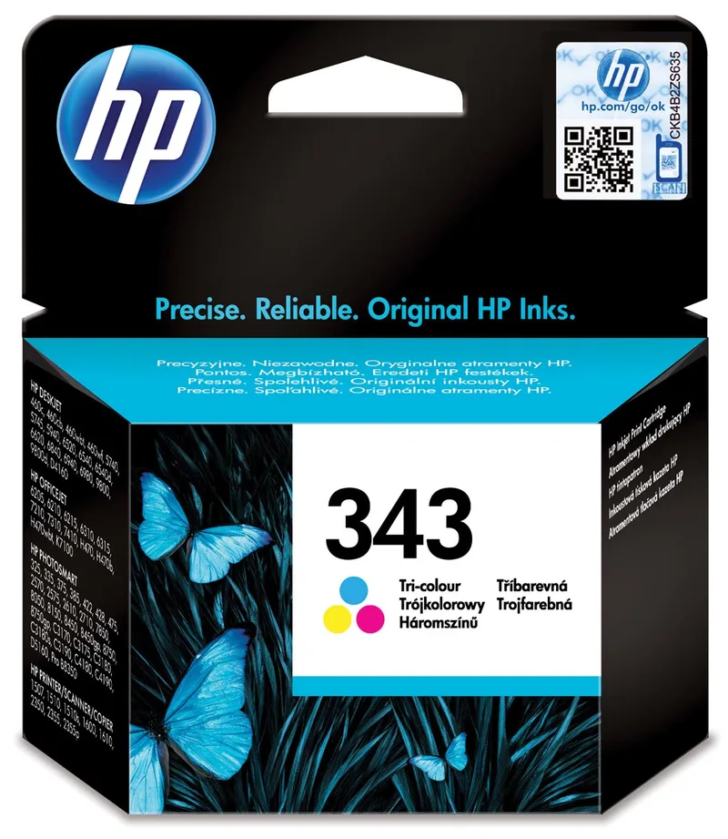 inktcartridge 343, 330 pagina's, OEM C8766EE, 3 kleuren van HP – productfoto
