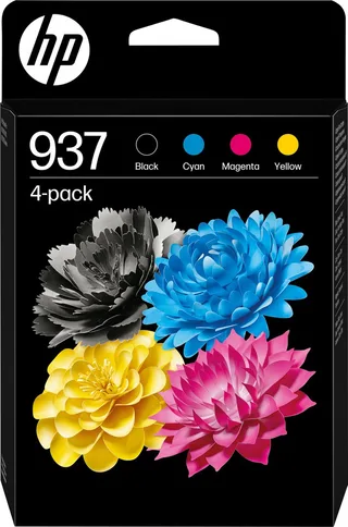 Inktcartridge 937 Origineel 4-pack Zwart, Cyaan, Magenta, Geel 6C400NE van HP in Kleurloos – productfoto 1 van 2