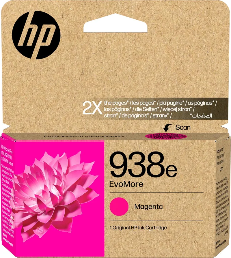 inktcartridge 938e, 1.650 pagina's, OEM 4S6Y0PE, magenta van HP – productfoto
