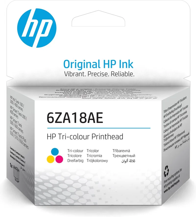 Original Ink Cartridge HP 6ZA18AE Tricolour van HP in Cyaan, Magenta, Geel – productfoto
