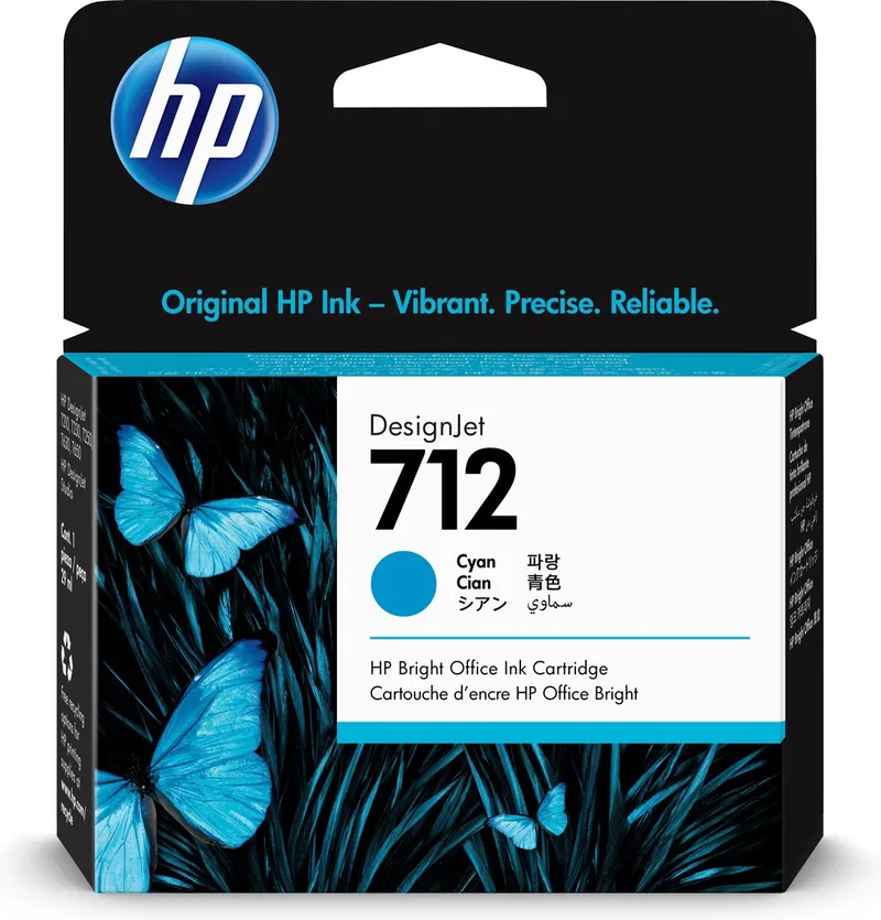 Original Ink Cartridge HP 712 Cyan de HP en Cyaan – photo produit