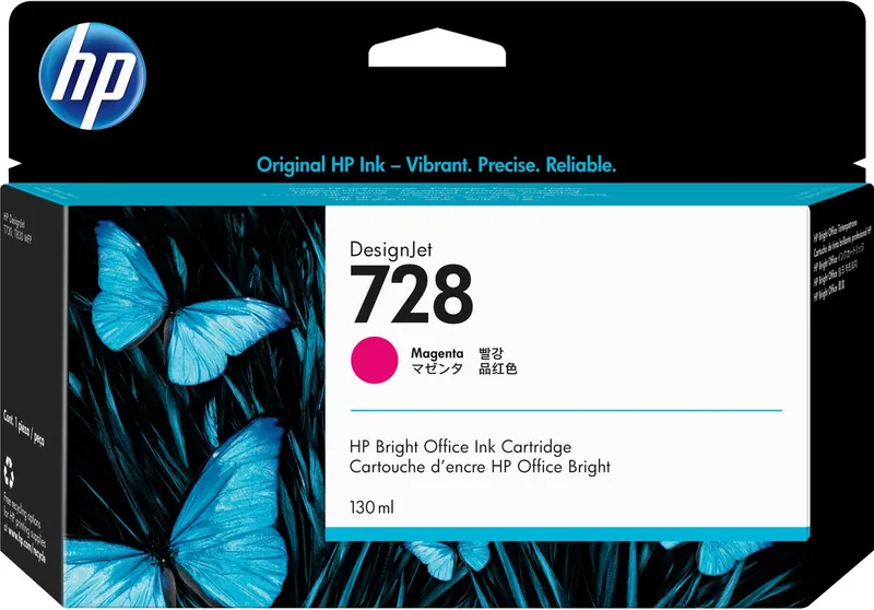 Original Ink Cartridge HP 728 (130 ml) van HP in Magenta – productfoto