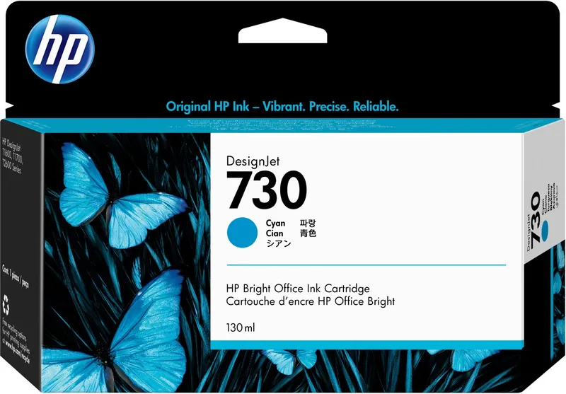 Original Ink Cartridge HP 730 Black Cyan von HP in Cyaan – Produktfoto