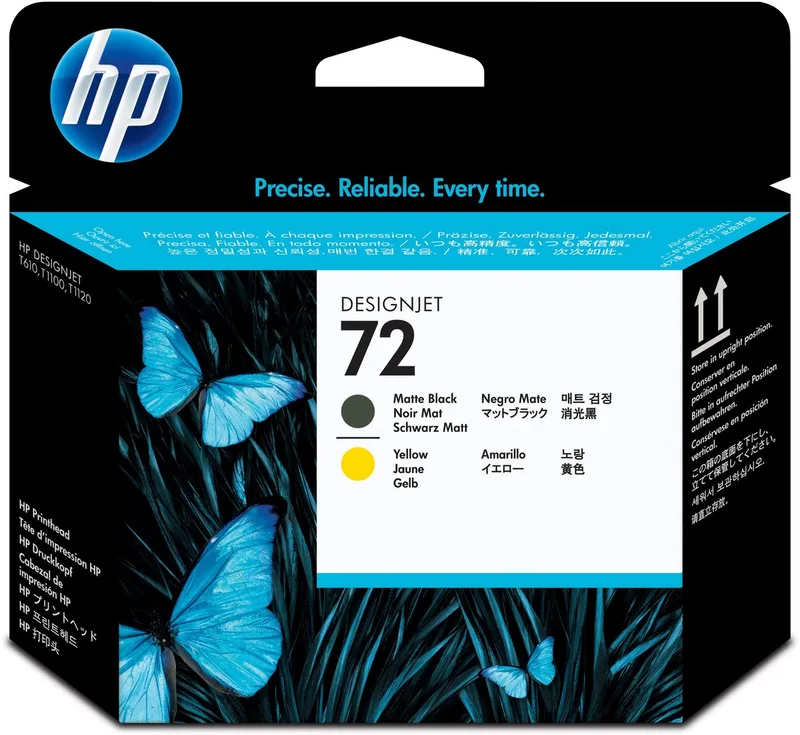 Original Ink Cartridge HP C9384A Yellow Matte back de HP en Noir – photo produit