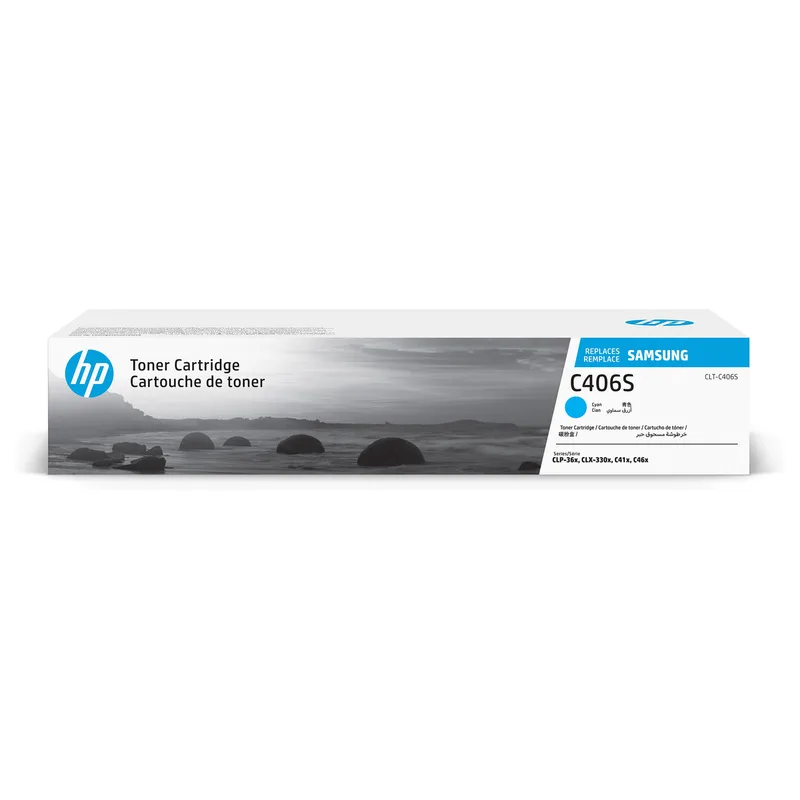 Samsung CLT-C406S Cyan Original toner cartridge by HP – product photo