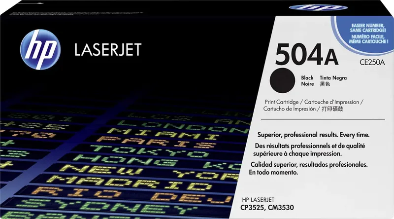 Toner 504A Original Schwarz 5000 Seiten CE250A fra HP – produktbillede