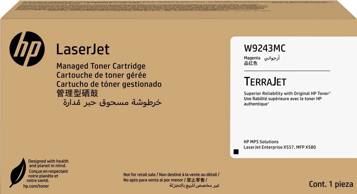 W9243MC Managed originele LaserJet-tonercartridge de HP en Magenta – photo produit
