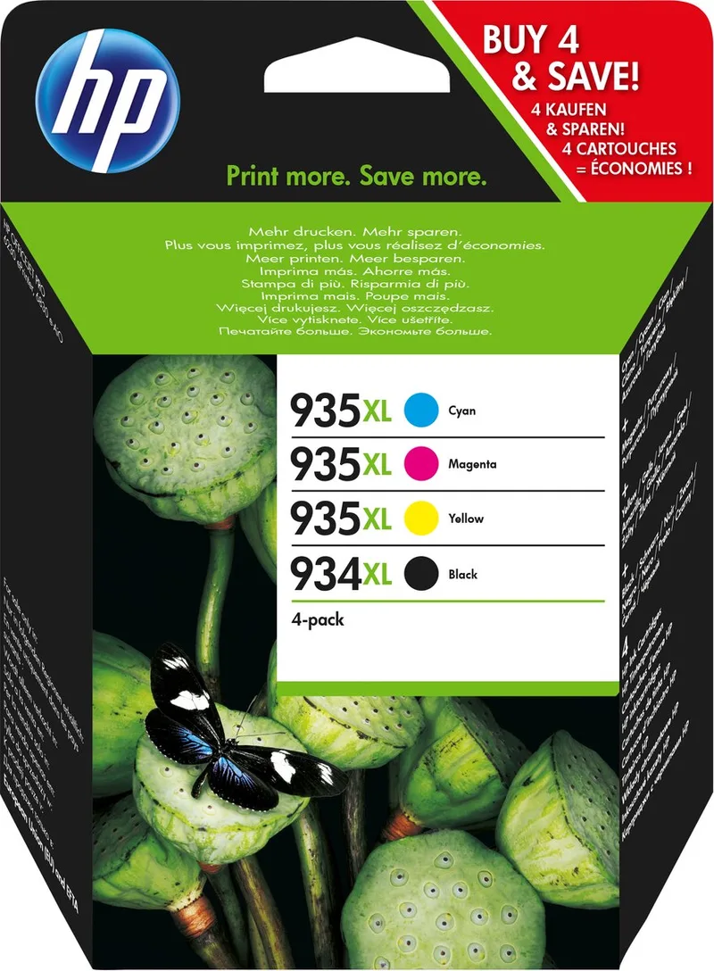 X4E14AE - 934XL/935XL - Inktcartridge MultiPack fra HP i Gul – produktbillede