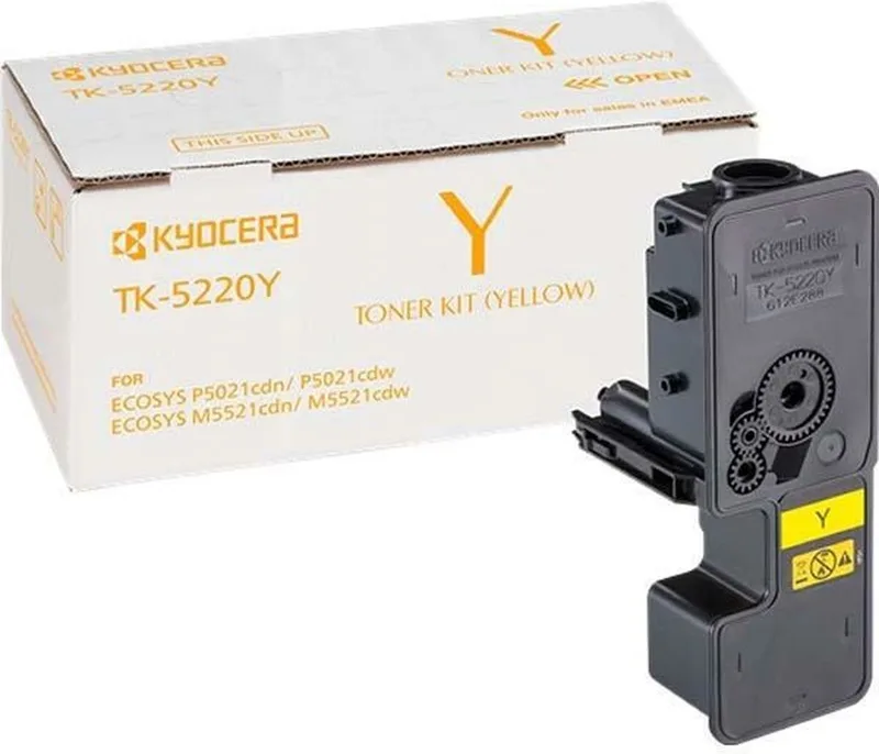 TK-5220Y - Tonercartridge - 1 stuk - Origineel van Kyocera in Geel – productfoto