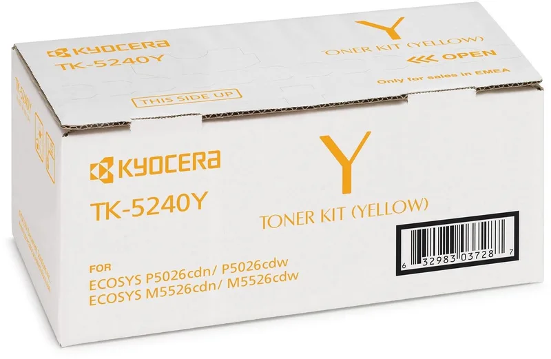 TK-5240Y - Tonercartridge - 1 stuk - Origineel van Kyocera in Geel – productfoto