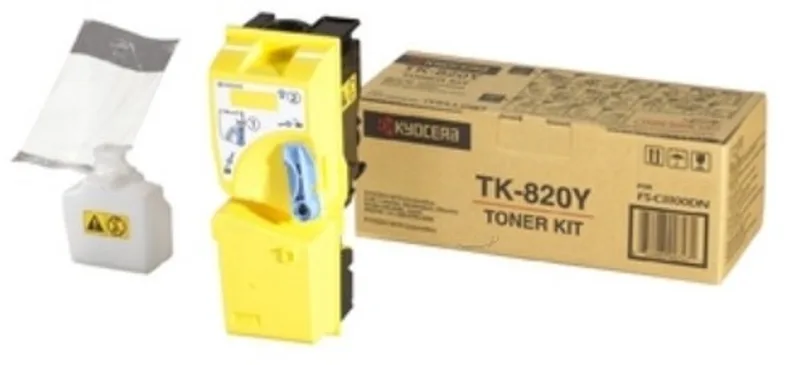 Tonercartridge TK-820Y geel by Kyocera in Black, Yellow – product photo