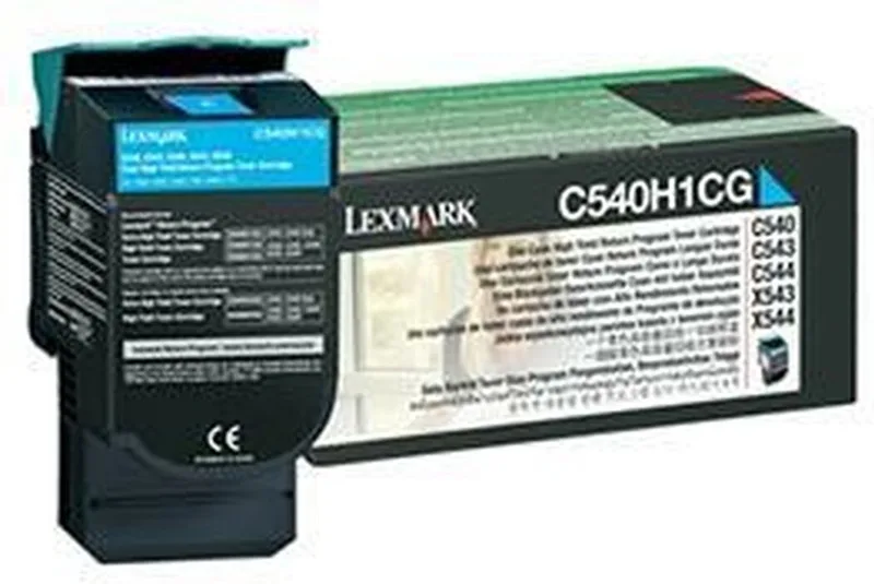 C540, C543, C544, X543, X544 tonercartridge high capacity 2.000 pagina's 1-pack return program van Lexmark in Cyaan – productfoto