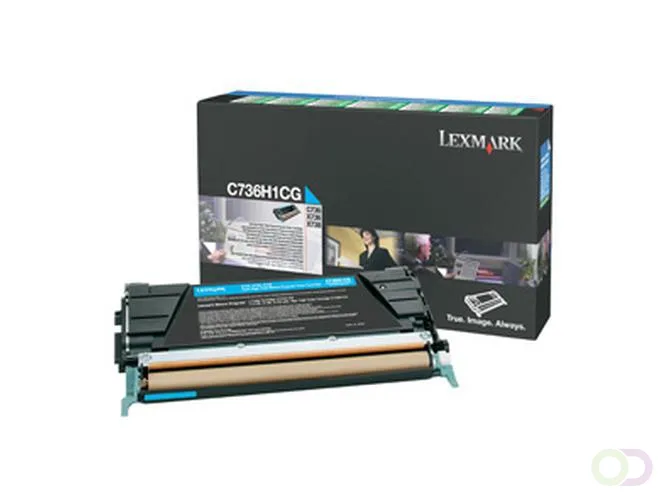 C736H1CG Cartouche 10000pages Cyan cartouche toner et laser van Lexmark – productfoto