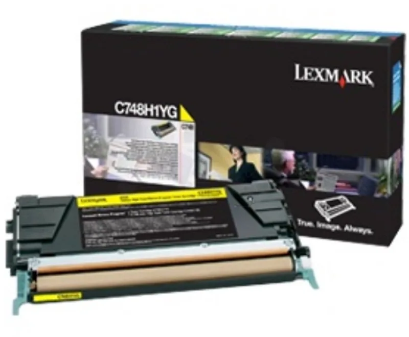 C748 tonercartridge van Lexmark in Geel – productfoto