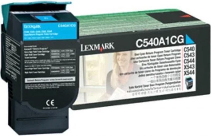 E12 C540 C543 C544 X543 X544 toner cartridge van Lexmark in Cyaan – productfoto