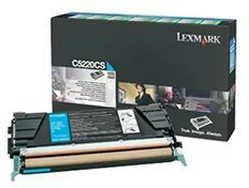 Toner 00C5220CS blauw van Lexmark in Cyaan – productfoto