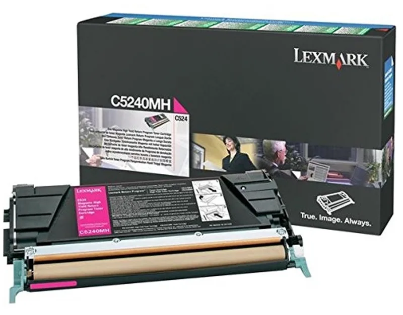Toner 00C5240MH HC rood van Lexmark in Magenta – productfoto