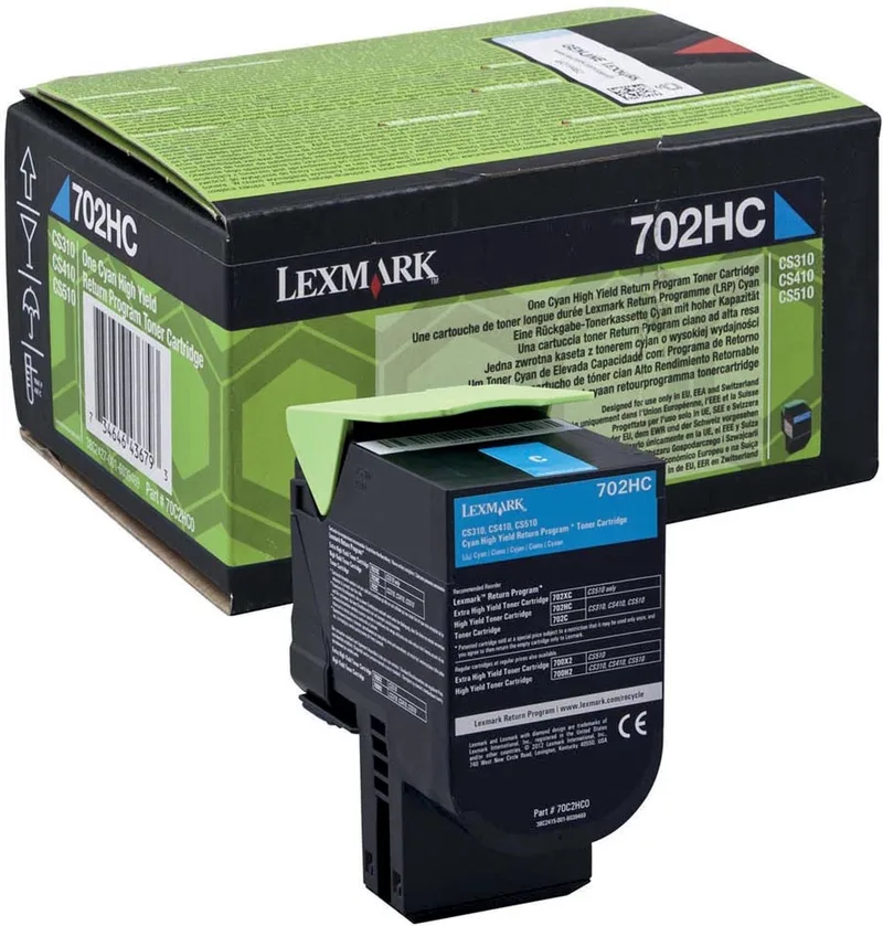 Toner Lexmark 702HC R van Lexmark in Cyan – productfoto