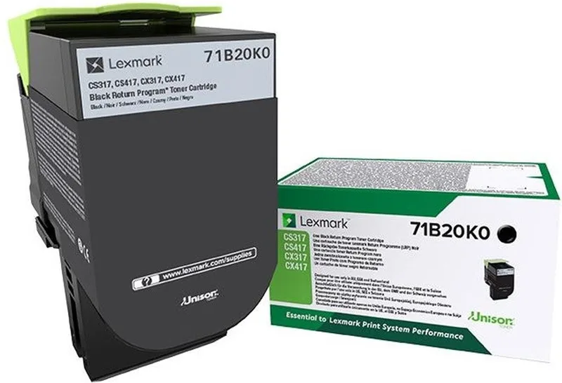 Toner Lexmark 71B20K0 Black van Lexmark in Zwart – productfoto