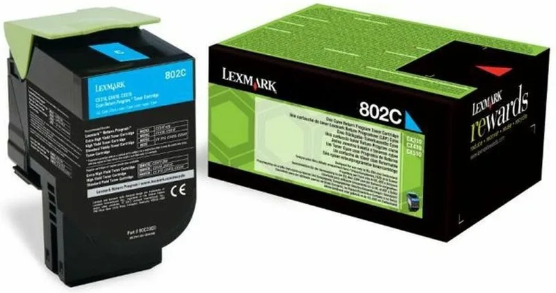 Toner Lexmark 802C van Lexmark in Cyan – productfoto