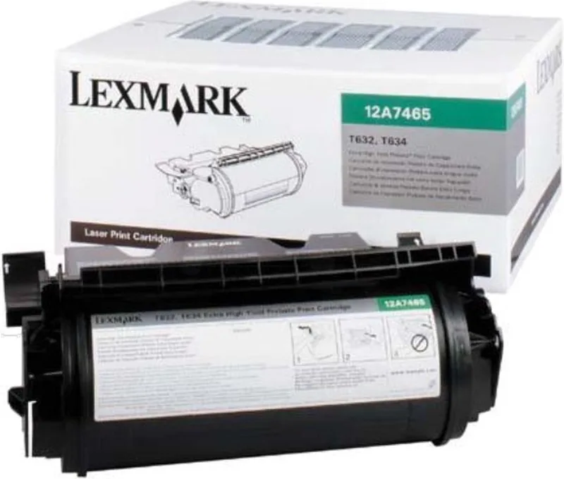 Tonercartridge T632/634 zwart 12A7465 by Lexmark in Black – product photo