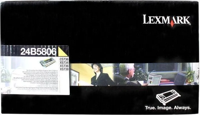 XS734de, CS736dn, XS736de toner van Lexmark in Geel – productfoto