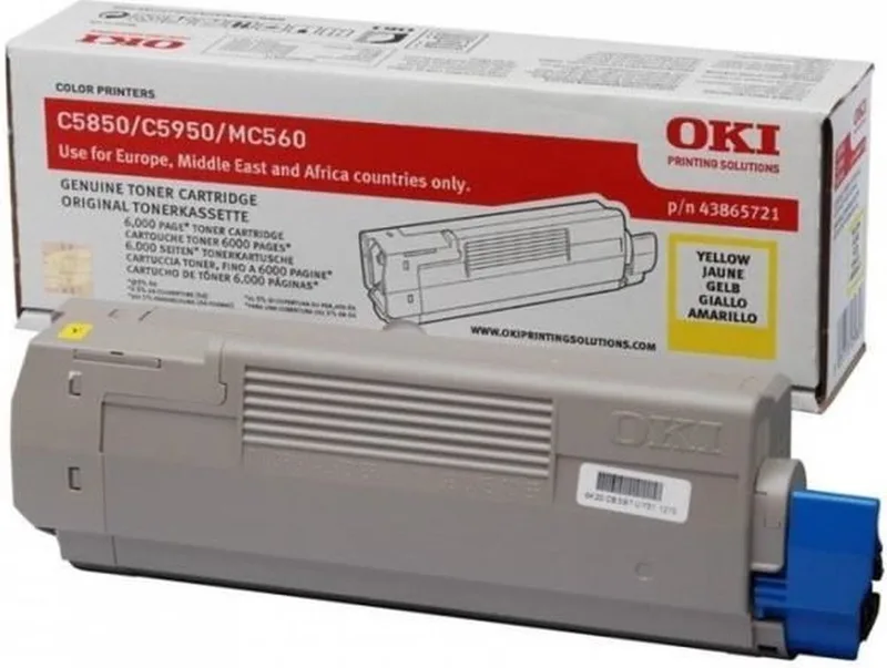 Oki 43865721 - Tonercartridge van OKI in Geel – productfoto
