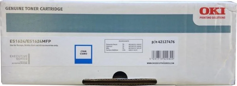 Toner 42127476 ES1624 Cyan Origineel van OKI in Cyaan – productfoto