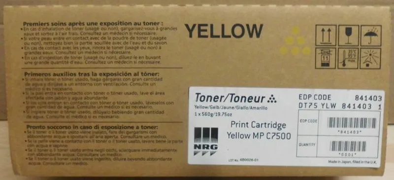 MP C6000/7500 tonercartridge by Ricoh in Yellow – product photo