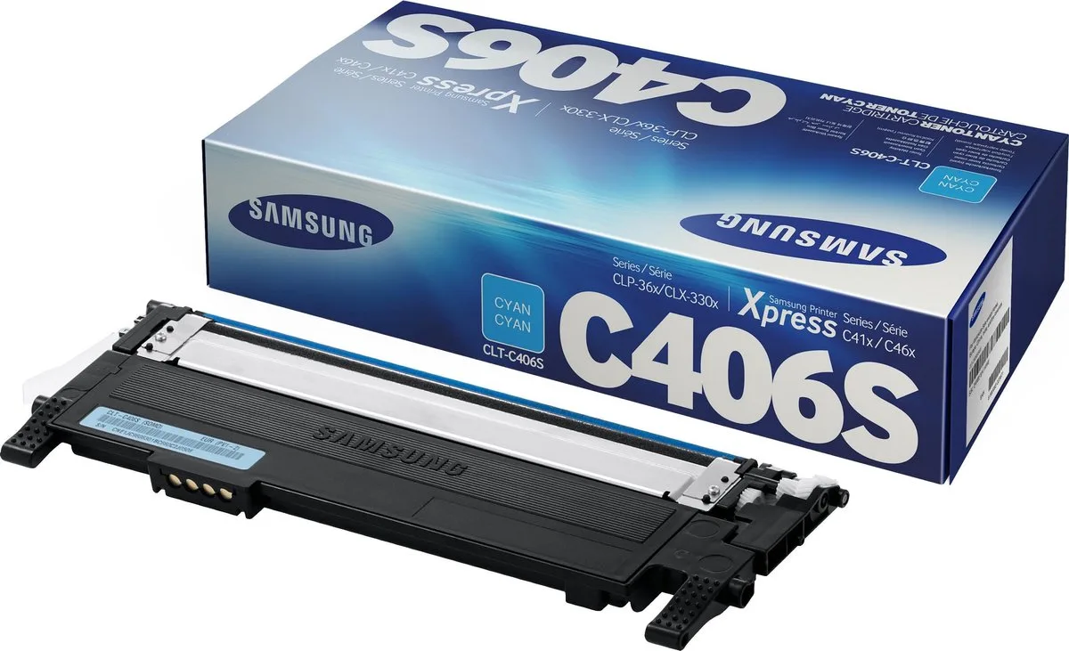 CLT-C406S/ELS toner standard capacity 1.000 paginas 1-pack de Samsung en Cyaan – photo produit