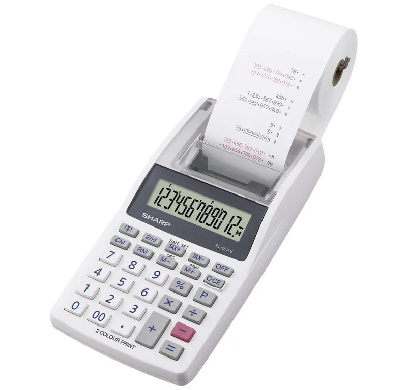 Taschenrechner Sharp EL-1611 V Druckender Tischrechner Display (Stellen): 12 ba de Sharp en Blanc – photo produit