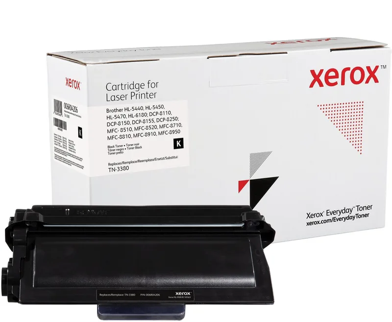 TON Xerox Everyday Toner Black cartridge equivalent to Brother TN-3380 for use in: Brother HL-5440, HL-5450, HL-5470, HL-6180 DCP-8110, DCP-8150, DC0 van Xerox – productfoto