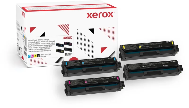 Voordeelverpakking CMYK-inktcartridges voor C230 en C235, (CMYK, 1500 pagina’s) von Xerox in Schwarz, Cyaan, Magenta, Gelb – Produktfoto