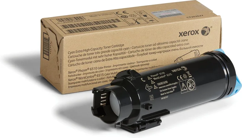 WorkCentre 6515, Phaser 6510 Tonercartridge met extra hoge capaciteit, (4300 pagina's) van Xerox in Cyaan – productfoto